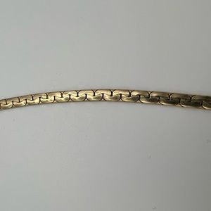 14K gold plated flat chain.